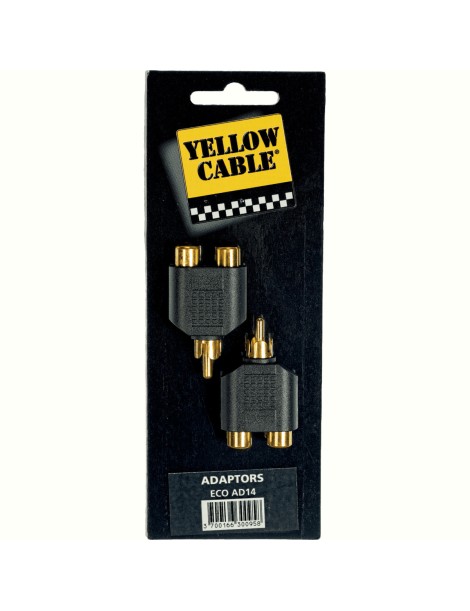 ADAPTADOR RCA M - 2 RCA H BLISTER PAREJA