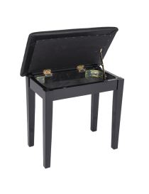 BANQUETA PIANO AMADEUS NEGRO MATE CON COMPARTIMENTO