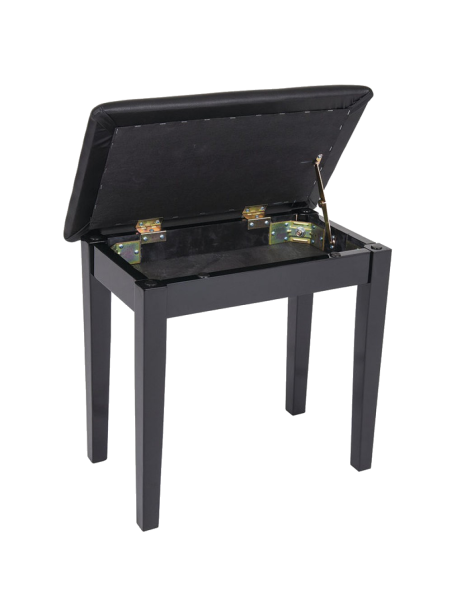 BANQUETA PIANO AMADEUS NEGRO MATE CON COMPARTIMENTO