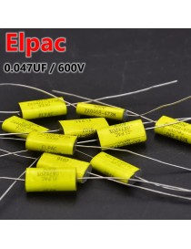 CAPACITOR CONDENSADOR 0.047 UF 600V TONO LUJO VINTAJE AMARILLO UNIDAD