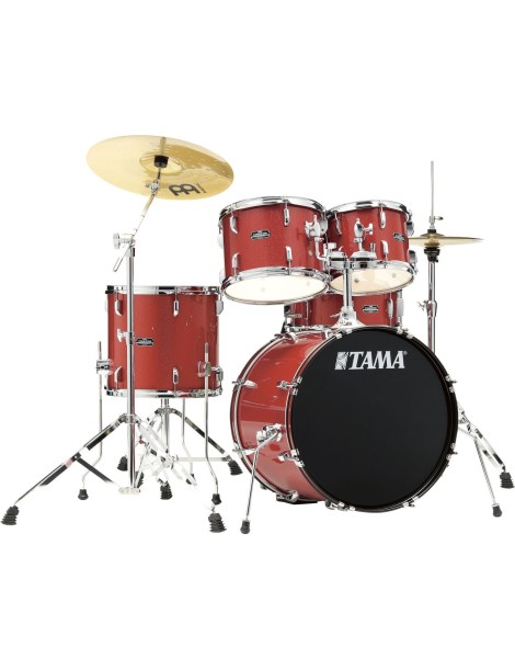 BATERÍA TAMA SET CASCOS ST50H5-CDS STAGESTAR 5 PIEZAS + HH 14" Y CRASH RIDE 18" MEINL CANDY RED