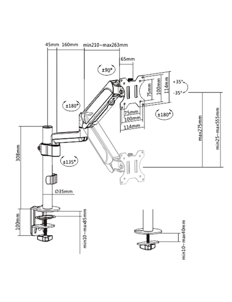 SOPORTE PARA PANTALLA QUIKLOK HASTA 32" AGARRE A MESA