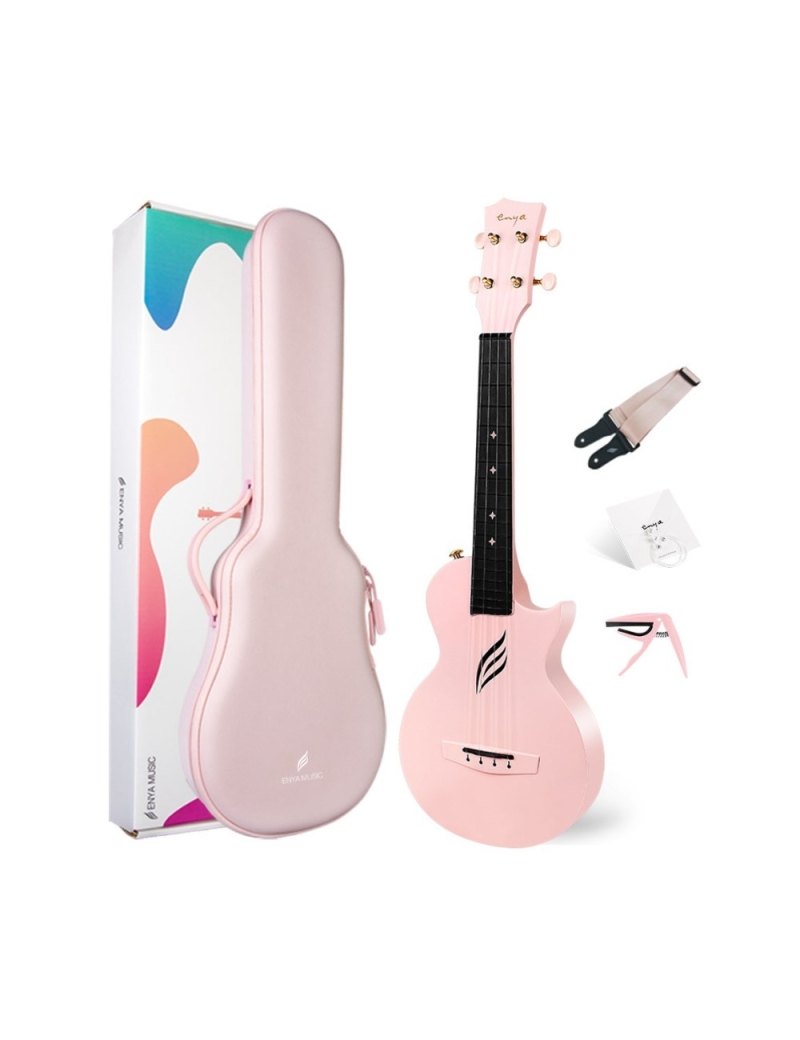 UKELELE CONCERT ENYA NOVA-U/PK ROSA FIBRA CARBONO Y POLICARBONATO + ESTUCHE PACK