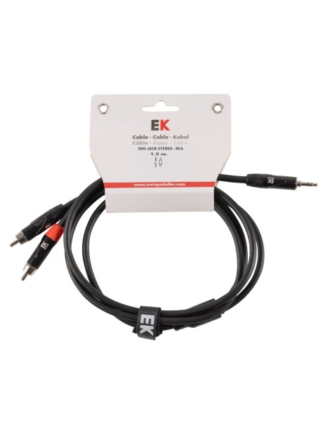 CABLE MINI JACK M ESTERO - 2 RCA M 1,5 METROS