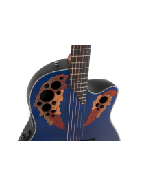 GUITARRA ACÚSTICA OVATION 4/4 RECORTADA CE44P-8TQ-G CELEBRITY ELITE PLUS MID PREVIO BLUE TRANSPARENT QUILT