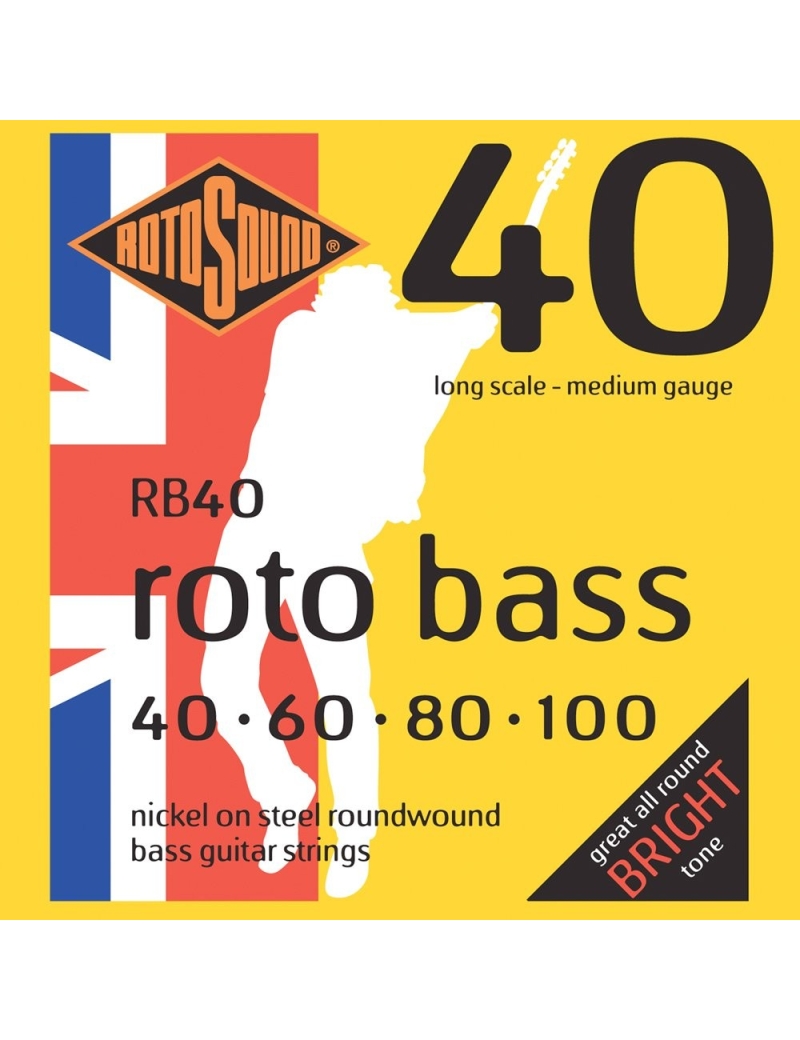 CUERDA BAJO ELÉCTRICO ROTOSOUND RB40 40-100 E- BASS NICKEL JUEGO