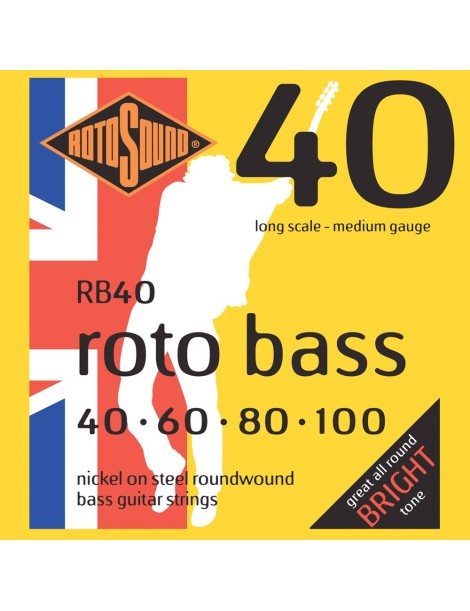 CUERDA BAJO ELÉCTRICO ROTOSOUND RB40 40-100 E- BASS NICKEL JUEGO