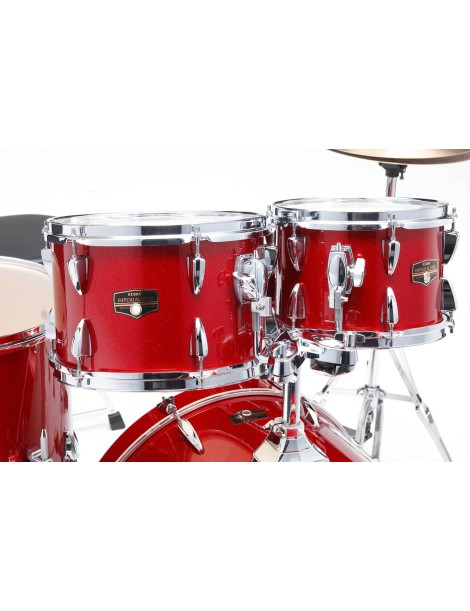 BATERÍA TAMA SET IMPERIALSTAR IP50H6W-BRM BURNT RED MIST 5 PIEZAS, HERRAJES, SILLÍN, PLATOS MEINL