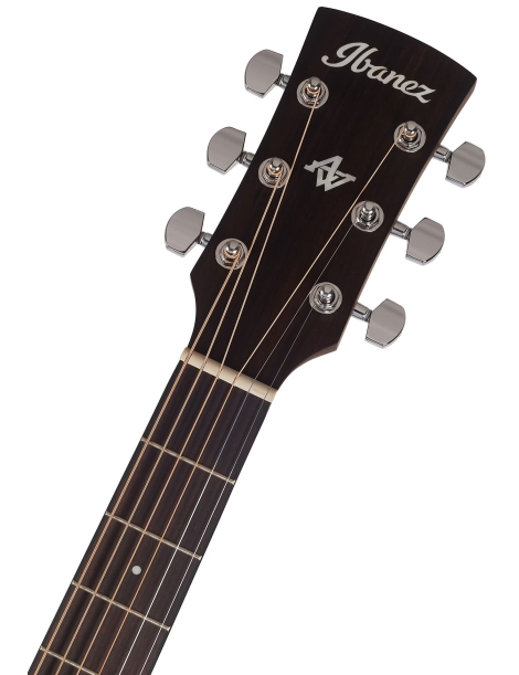 GUITARRA ACÚSTICA IBANEZ 4/4 RECORTADA AW54CE-OPN CON PREVIO Y AFINADOR NATURAL OSCURA