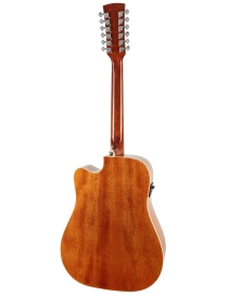 GUITARRA ACÚSTICA IBANEZ 4/4 RECORTADA PF1512ECE-NT 12 CUERDAS CON PREVIO Y AFINADOR NATURAL