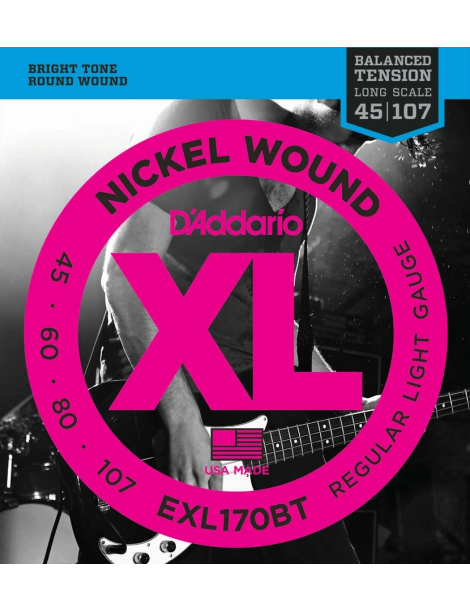 CUERDA BAJO ELÉCTRICO D'ADDARIO EXL-170BT 45-107 JUEGO