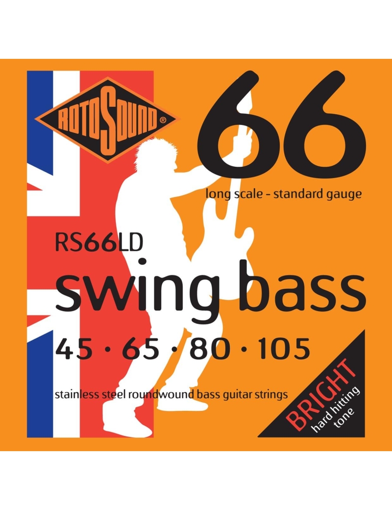 CUERDA BAJO ELÉCTRICO ROTOSOUND RS66LD 45-105 E- BASS D ACERO INOX. JUEGO