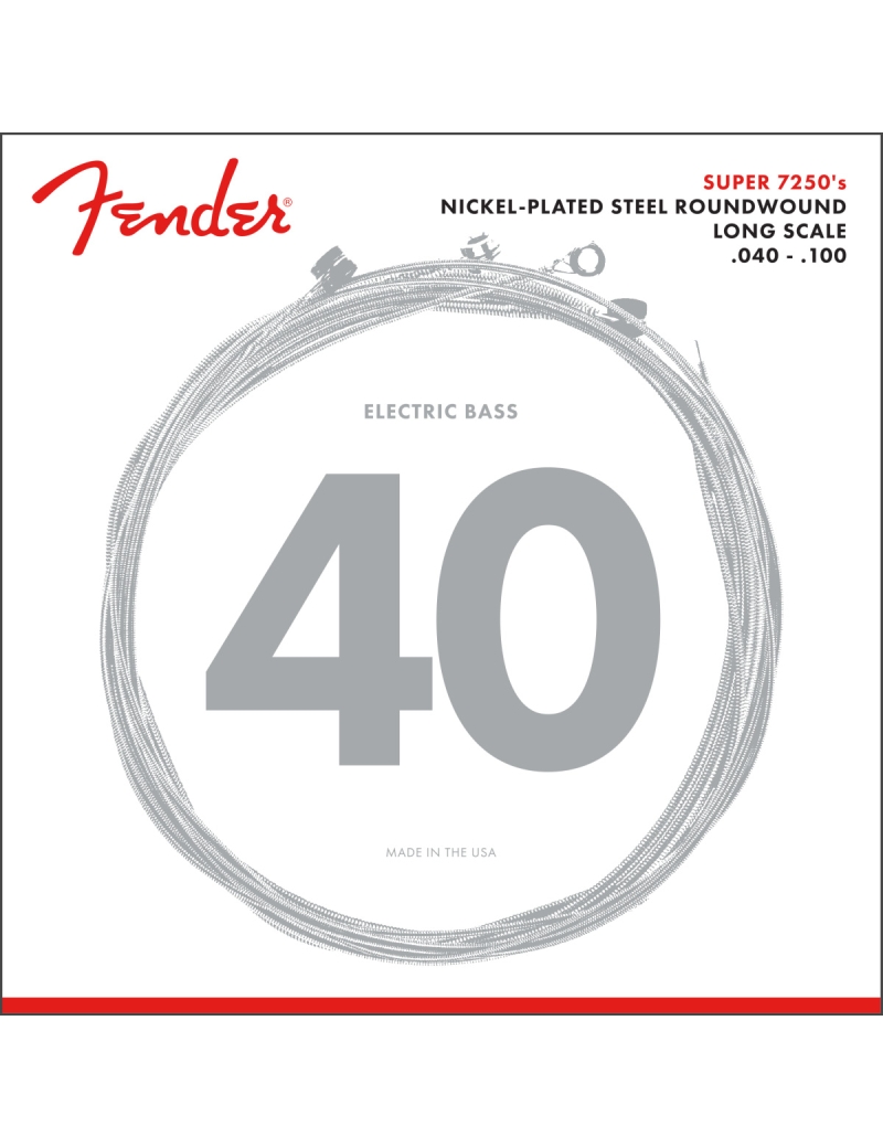 CUERDA BAJO ELÉCTRICO FENDER 7250L 40-100 NICKEL JUEGO 0737250403