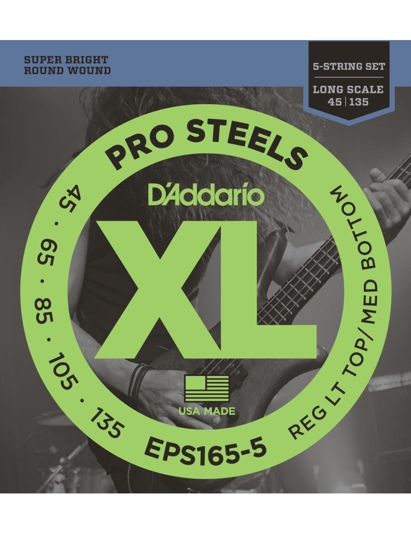 CUERDA BAJO ELÉCTRICO D'ADDARIO EPS-165-5 45-135 5 CUERDAS JUEGO