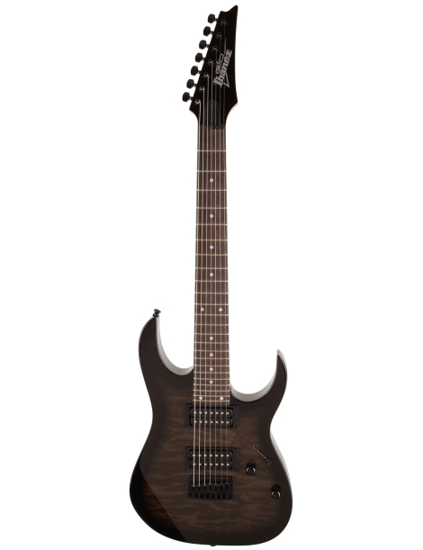 GUITARRA ELÉCTRICA IBANEZ GRG7221QA-TKS TRANSPARENT BLACK SUNBURST 7 CUERDAS