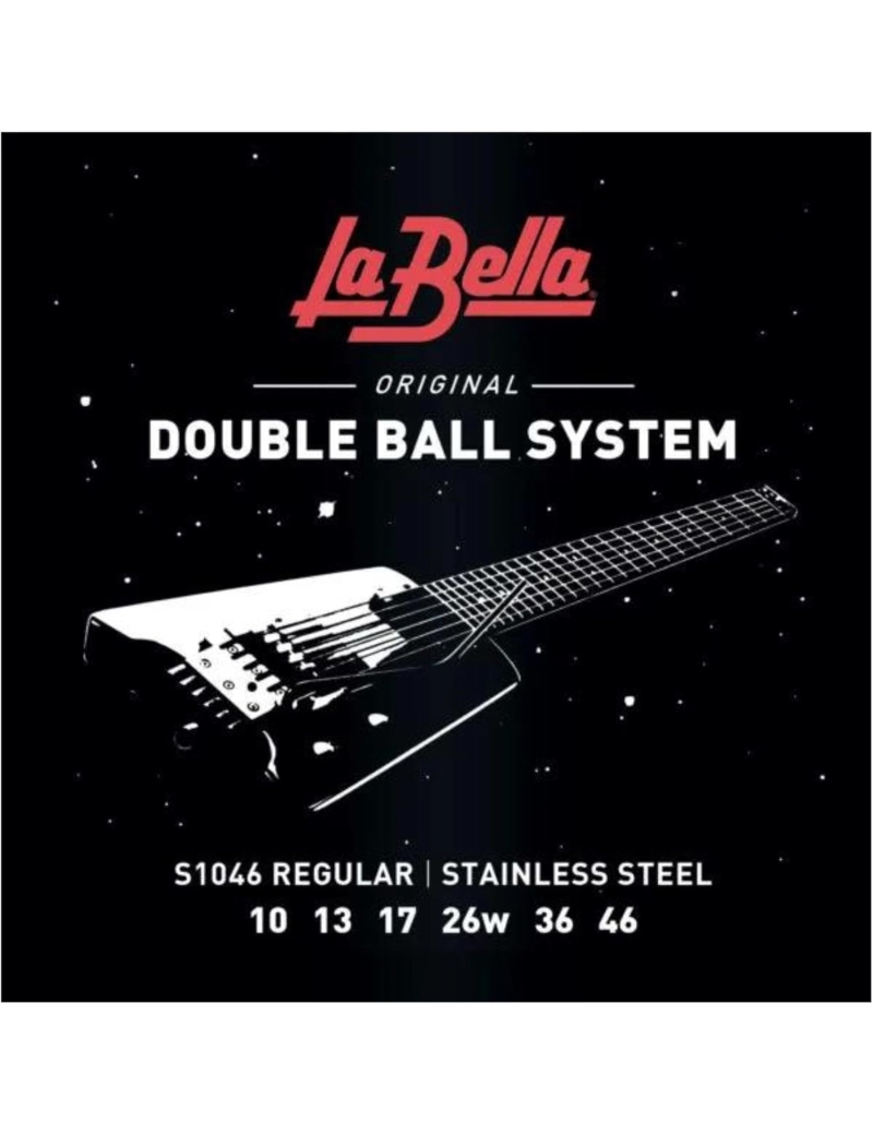 CUERDA ELÉCTRICA LA BELLA S-1046 10-46 REGULAR DOUBLE BALL SYSTEM JUEGO