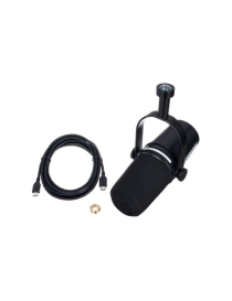 MICRÓFONO ESTUDIO SHURE SH MV7PLUS-K-BNDL PODCAST NEGRO CON SOPORTE