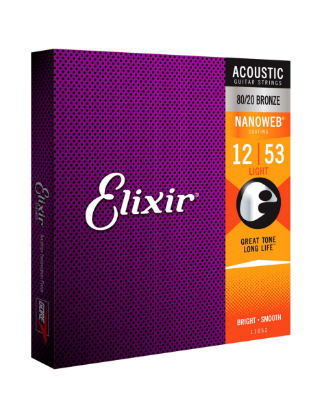 CUERDA ACÚSTICA ELIXIR 11052 012-53 NANOWEB LIGHT JUEGO