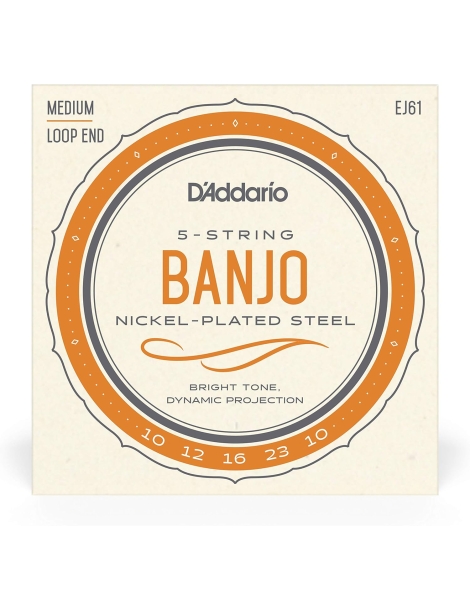 CUERDA BANJO D'ADDARIO EJ-61 10-23 MED NICKEL JUEGO