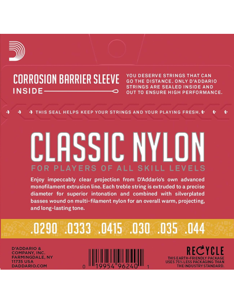 CUERDA CLÁSICA D'ADDARIO EJ-27N 3/4 TENSIÓN NORMAL JUEGO