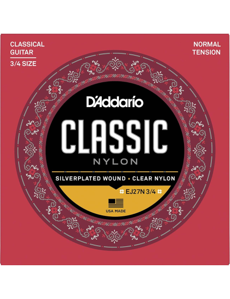 CUERDA CLÁSICA D'ADDARIO EJ-27N 3/4 TENSIÓN NORMAL JUEGO