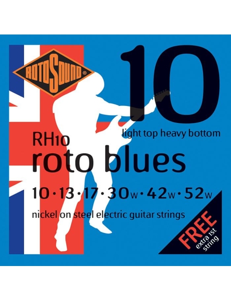 CUERDA ELÉCTRICA ROTOSOUND RH10 10-52 NICKEL LIGHT TOP HEAVY JUEGO