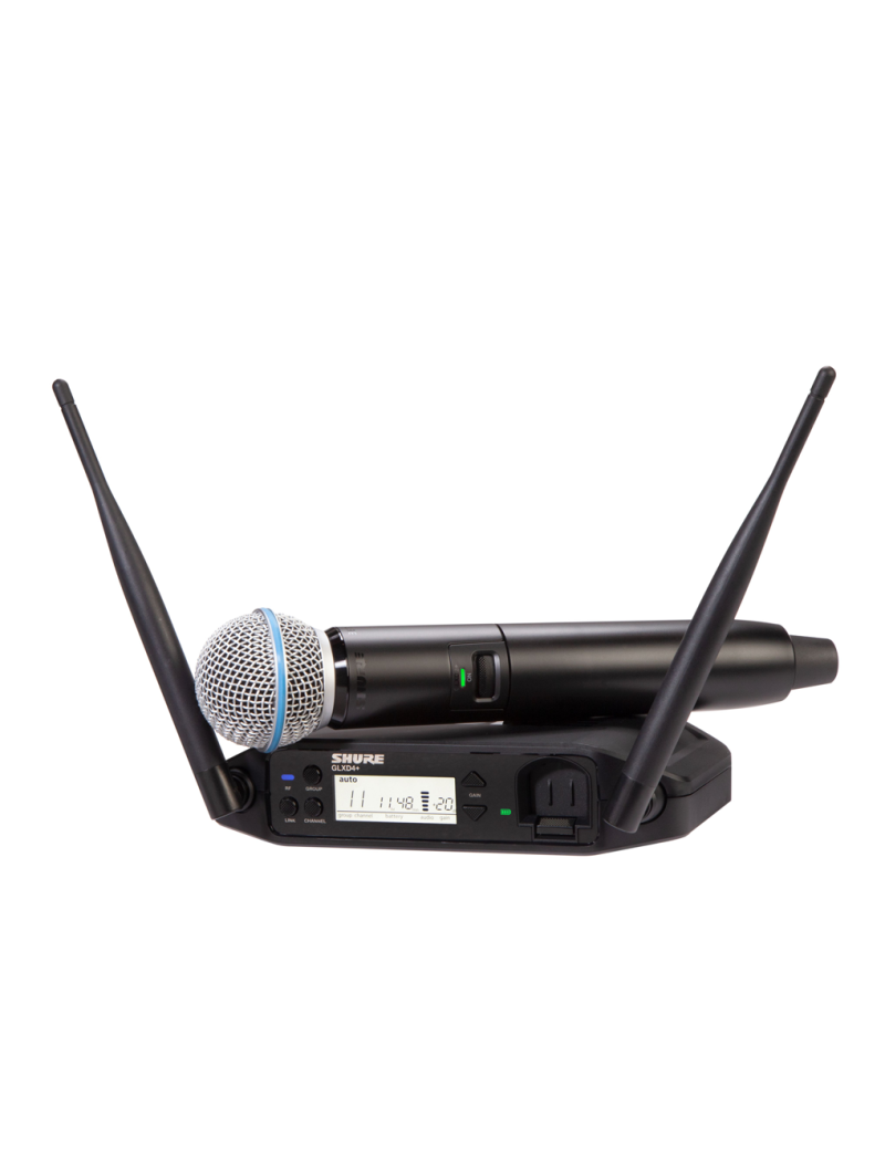 MICRÓFONO INALÁMBRICO SHURE GLXD24PE/B58 Z4 CON BATERÍA RECARGABLE DOBLE FRECUENCIA