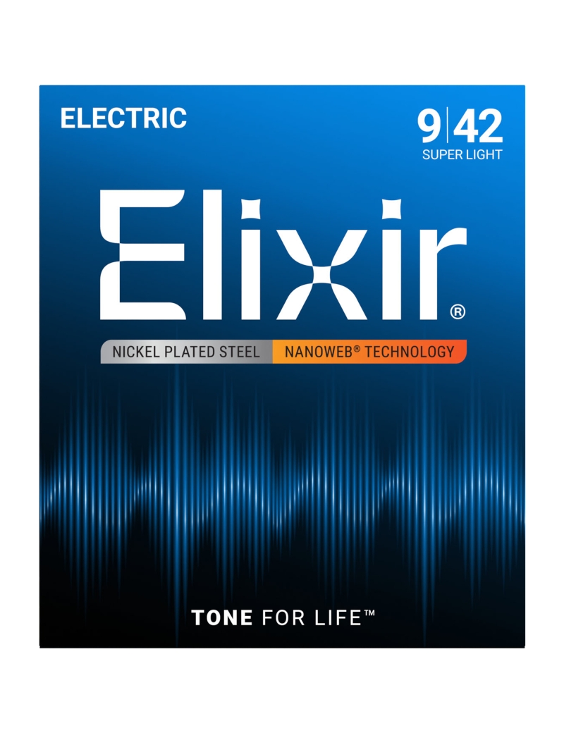 CUERDA ELÉCTRICA ELIXIR 12002 009-042 NANOWEB ANTI-RUST JUEGO