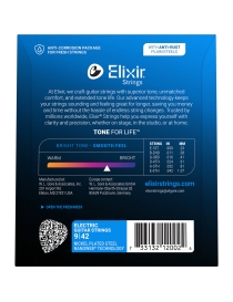CUERDA ELÉCTRICA ELIXIR 12002 009-042 NANOWEB ANTI-RUST JUEGO