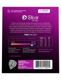 CUERDA ACÚSTICA ELIXIR 11002 10-47 NANOWEB EXTRA LIGHT JUEGO