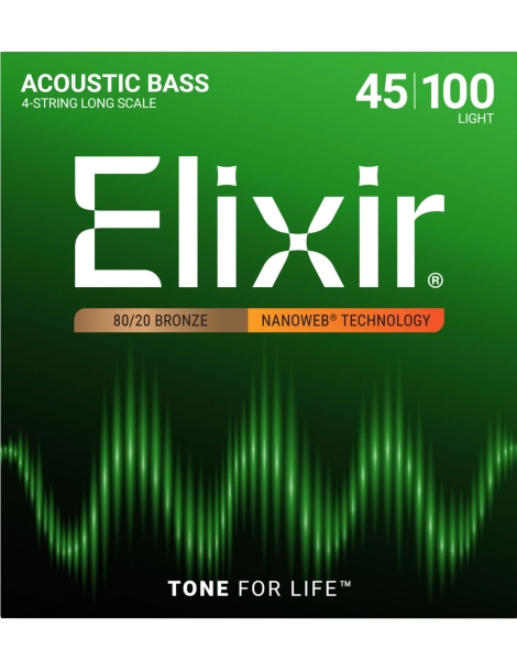 CUERDA BAJO ACÚSTICO ELIXIR 14502 45-100 BRONZE JUEGO