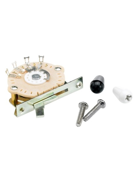 CAMBIO PASTILLA CONMUTADOR 5 POSICIONES INCLUYE PIVOTE BLANCO Y NEGRO PARA GUITARRAS FENDER 991367000