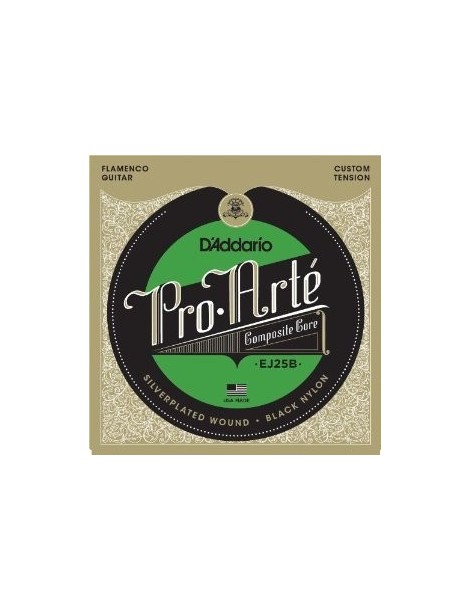 CUERDA FLAMENCA D'ADDARIO EJ-25B COMPOSITES NYLON NEGRO JUEGO