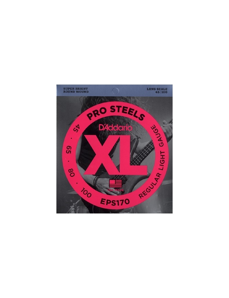 CUERDA BAJO ELÉCTRICO D'ADDARIO EPS-170 45-100 PRO STEELS REGULAR LIGHT JUEGO