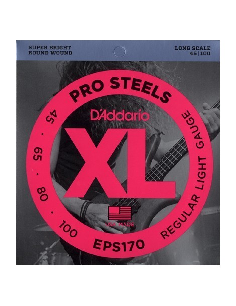 CUERDA BAJO ELÉCTRICO D'ADDARIO EPS-170 45-100 PRO STEELS REGULAR LIGHT JUEGO