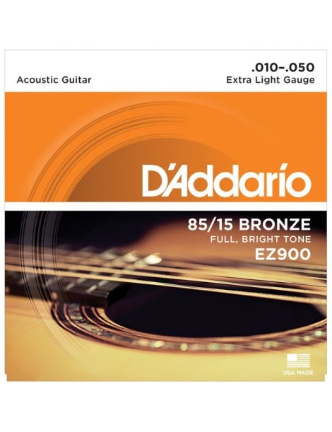 CUERDA ACÚSTICA D'ADDARIO EZ-900 10-50 BRONZE EXTRA LIGHT JUEGO