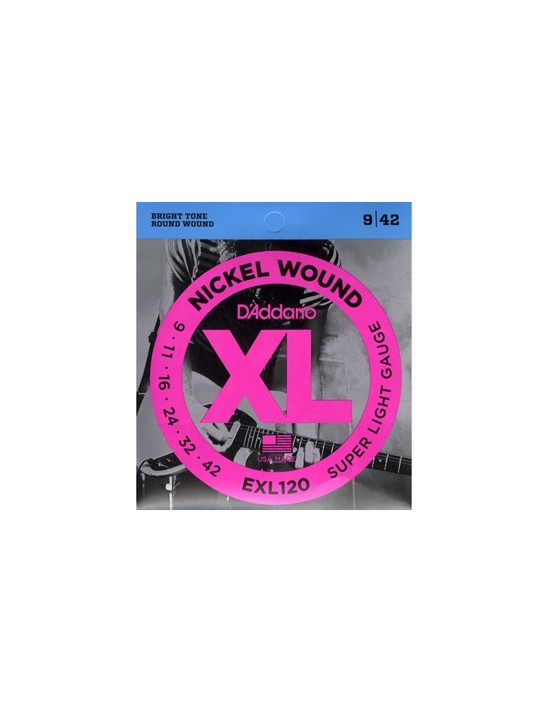 CUERDA ELÉCTRICA D'ADDARIO EXL-120 9-42 JUEGO