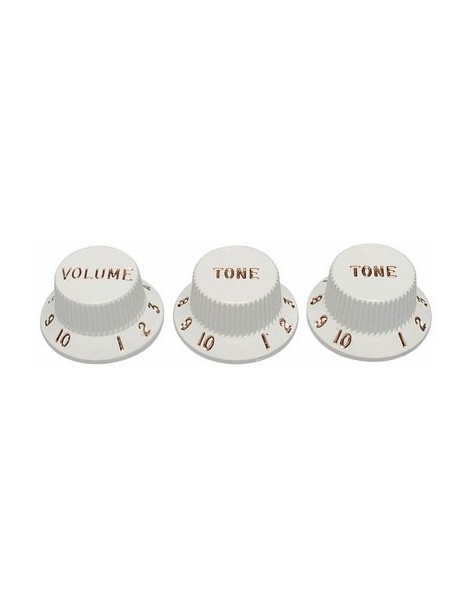 BOTONES PARA POTENCIÓMETRO PACK DE 3, STRATO BLANCO